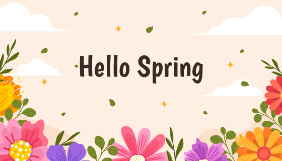 多彩漂亮的花卉设计春天背景矢量素材(AI/EPS)