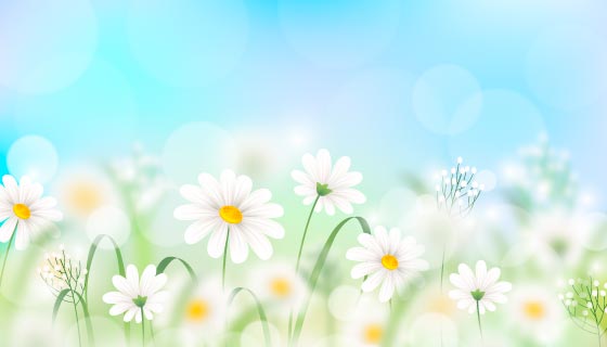 白色的花朵设计梦幻春天背景矢量素材(AI/EPS)