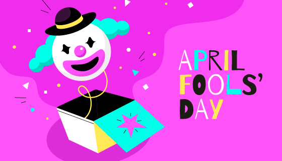 盒子里弹出的小丑设计愚人节矢量素材(AI/EPS)