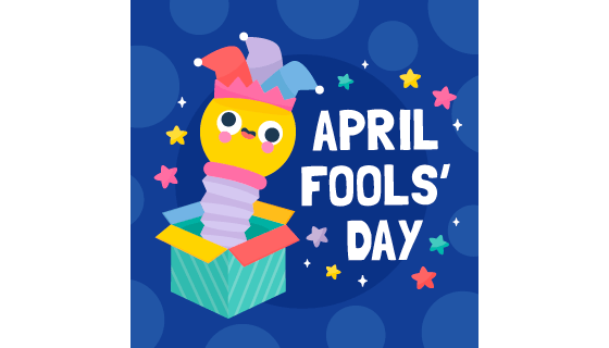 盒子里弹出的小丑设计愚人节矢量素材(AI/EPS)