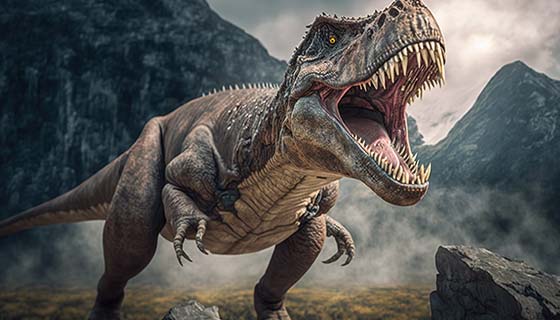 张开血盆大口的霸王龙高清图片素材(JPG)