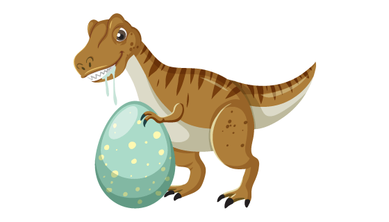 卡通风格的霸王龙和恐龙蛋矢量素材(EPS/PNG)