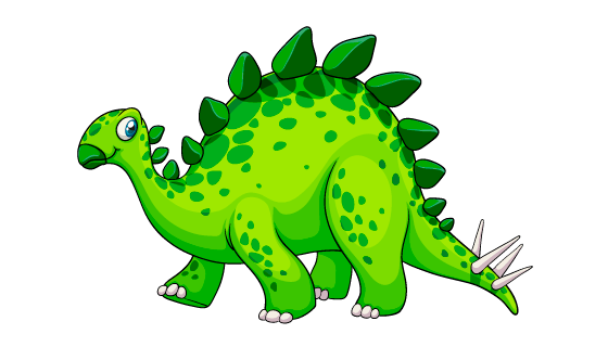 可爱卡通的大眼睛剑龙矢量素材(EPS)