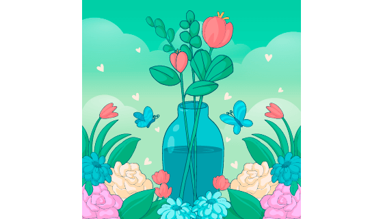 手绘风格美丽的花朵设计春天矢量素材(AI/EPS)