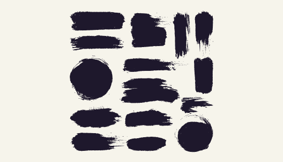 15个水墨笔刷集合矢量素材(AI/EPS/PNG)