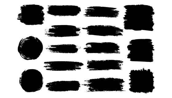 16个水墨笔刷集合矢量素材(EPS)