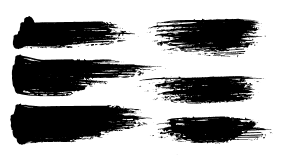 六个水墨笔刷集合矢量素材(EPS/PNG)