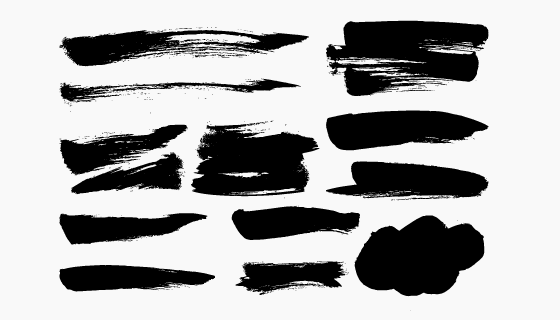 12个水墨笔刷集合矢量素材(AI/EPS/PNG)