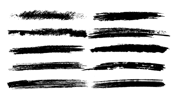 十个水墨笔刷集合矢量素材(EPS/PNG)