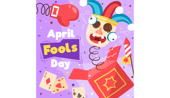 盒子里弹出的掉眼睛缺牙齿小丑愚人节矢量素材(AI/EPS)