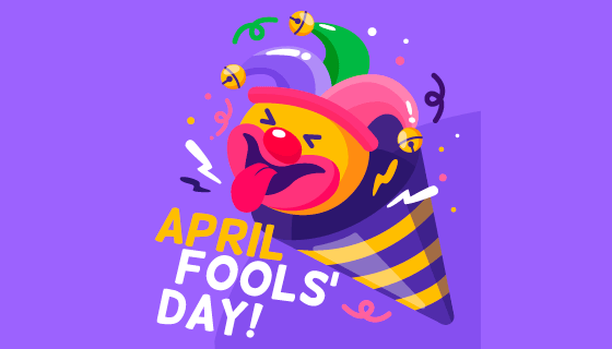 雪糕筒里弹出的香肠嘴小丑愚人节矢量素材(AI/EPS)