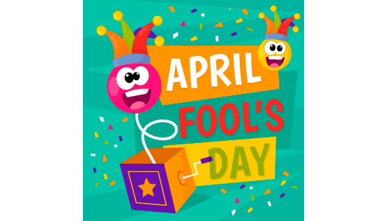 盒子里弹出的瞪眼小丑愚人节矢量素材(AI/EPS)