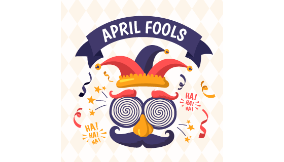 圈圈眼和八字胡小丑设计愚人节矢量素材(AI/EPS)