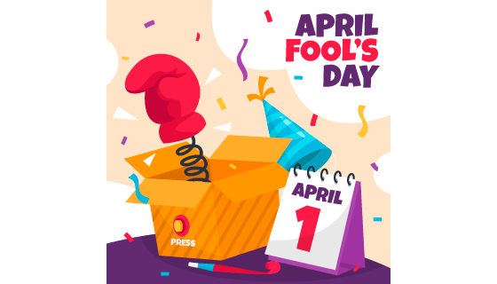 盒子里弹出的拳击手套设计愚人节矢量素材(AI/EPS)