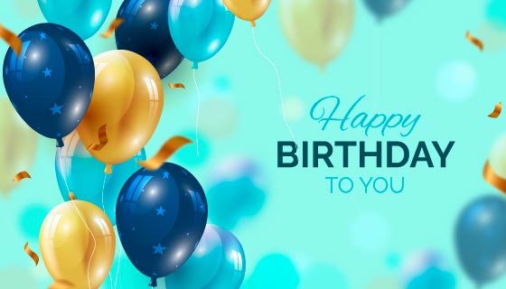 漂亮多彩的气球设计生日快乐背景图矢量素材(AI/EPS)