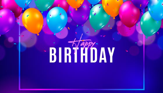 五彩缤纷的气球设计生日快乐背景图矢量素材(AI/EPS)