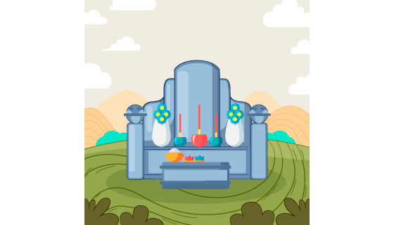 清明节扫墓祭祀矢量素材(AI/EPS)