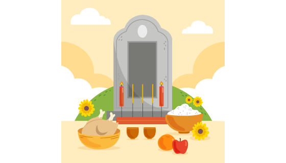 清明节扫墓祭祀矢量素材(AI/EPS)