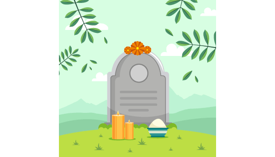 清明节扫墓祭祀矢量素材(AI/EPS)