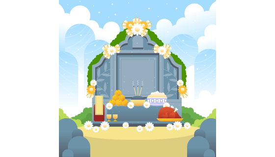 清明节扫墓祭祀矢量素材(AI/EPS)