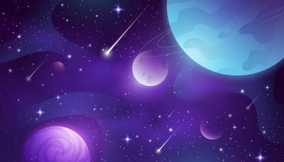 梦幻的宇宙银河背景矢量素材(AI/EPS)