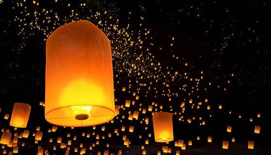 满天的孔明灯高清图片素材(JPG)