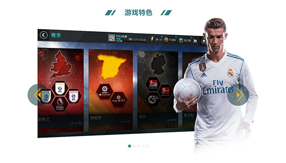 Swiper制作《FIFA足球世界》游戏特色幻灯片