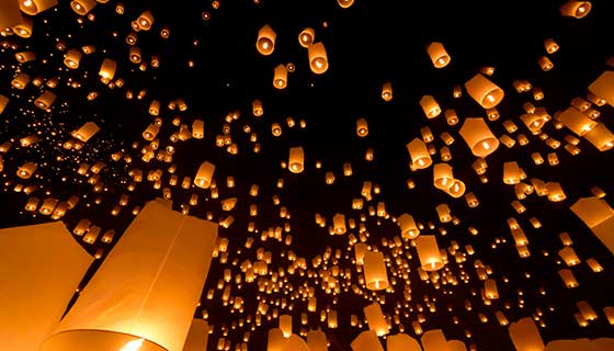 满天的孔明灯高清图片素材(JPG)