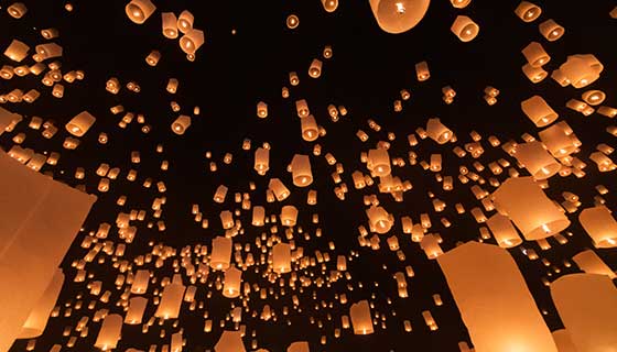满天的孔明灯高清图片素材(JPG)