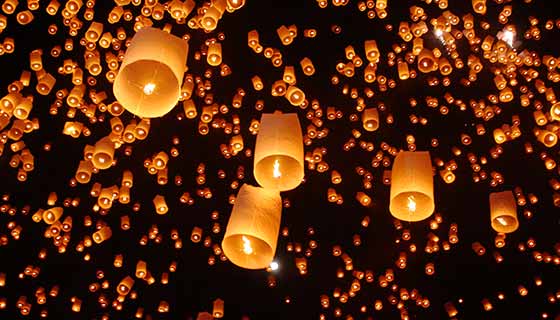 满天的孔明灯高清图片素材(JPG)