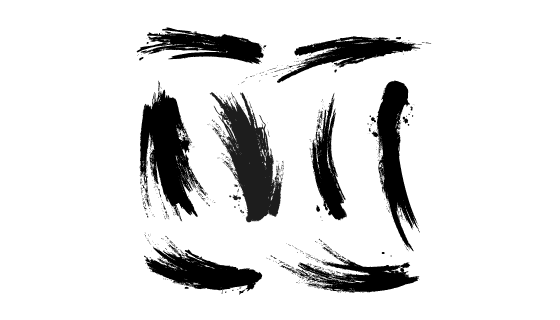 八个水墨笔刷集合矢量素材(EPS)