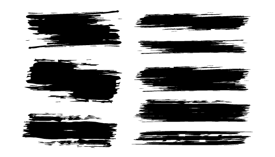 八个水墨笔刷集合矢量素材(EPS)