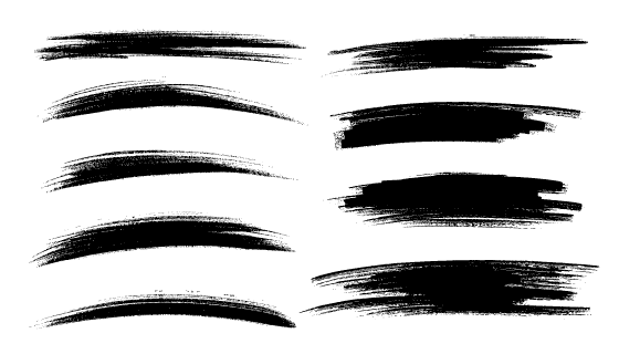 九个水墨笔刷集合矢量素材(EPS/PNG)