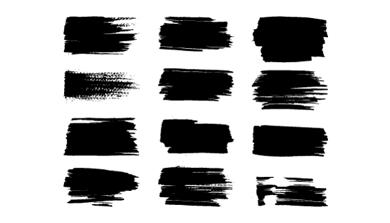 十二个水墨笔刷集合矢量素材(AI/EPS/PNG)