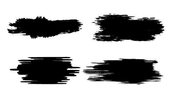 四个水墨笔刷集合矢量素材(EPS/PNG)