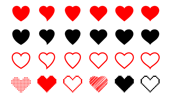 24个简单的爱心矢量素材(EPS/PNG)
