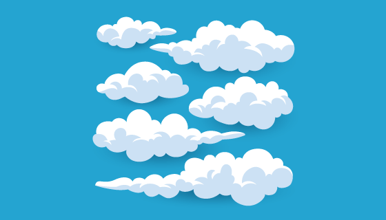 卡通风格的白云矢量素材(AI/EPS)