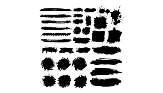 水墨笔刷集合矢量素材(EPS/PNG)