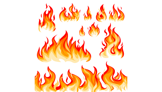 火红的火焰火苗矢量素材(EPS/PNG)