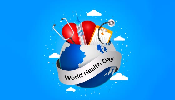 医用器材和地球设计世界卫生日矢量素材(AI/EPS)