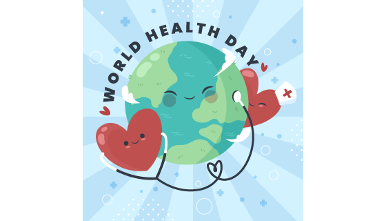 为地球听诊设计世界卫生日矢量素材(AI/EPS)