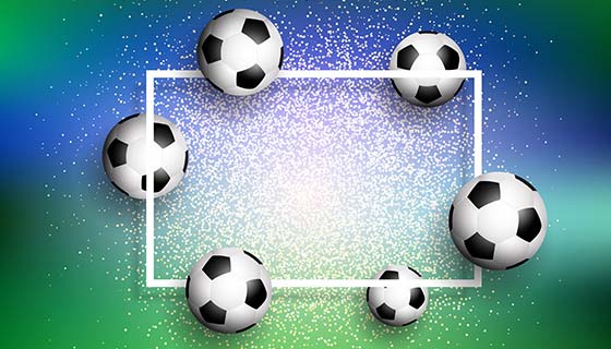 闪光背景上的足球矢量素材(EPS)