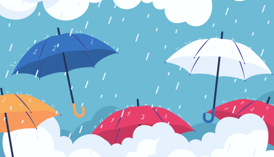 雨中多彩的雨伞设计雨季背景矢量素材(AI/EPS)