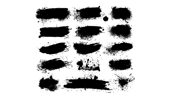 15个水墨笔刷集合矢量素材(EPS/PNG)