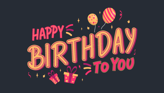 可爱的 happy birthday to you 字母矢量素材(AI/EPS/PNG)