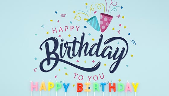 创意 happy birthday 字母设计生日快乐素材(PSD)