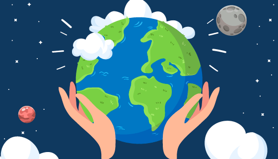 双手捧着地球设计世界地球日矢量素材(AI/EPS)