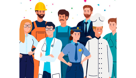 不同职业的人们设计劳动节矢量素材(EPS)