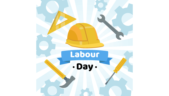 安全帽锤子扳手等工具设计劳动节矢量素材(AI/EPS)