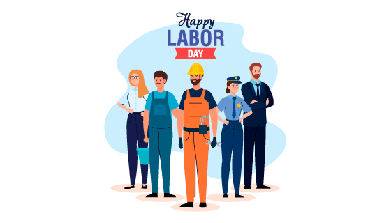 五种不同职业的人们设计劳动节矢量素材(EPS)